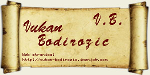 Vukan Bodirožić vizit kartica